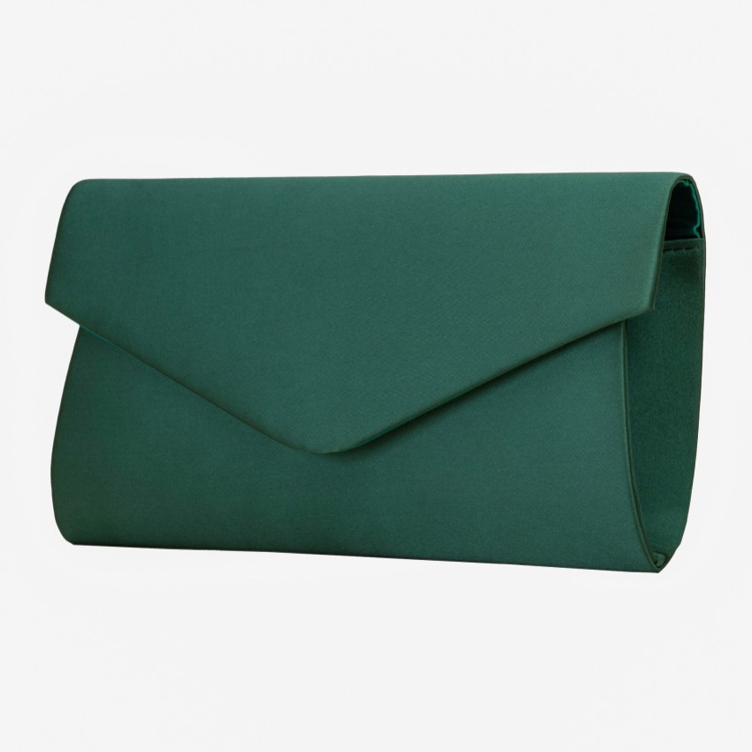 Photograph: Perfect Bridal Simone Green Satin Envelope Clutch Bag