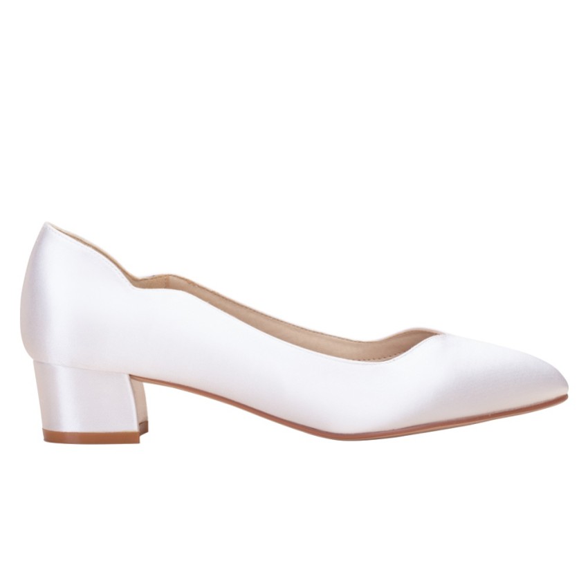 Photograph: Perfect Bridal Sutton Dyeable Ivory Satin Low Block Heel Court Shoes