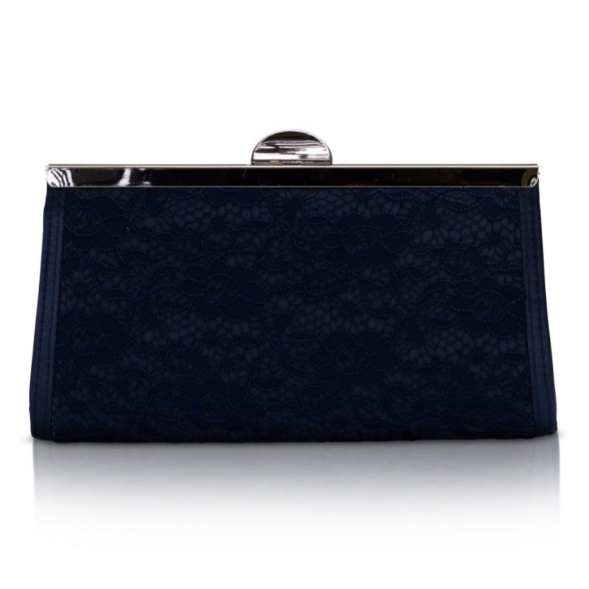 Photograph: Perfect Bridal Wilma Navy Lace and Satin Clutch Bag