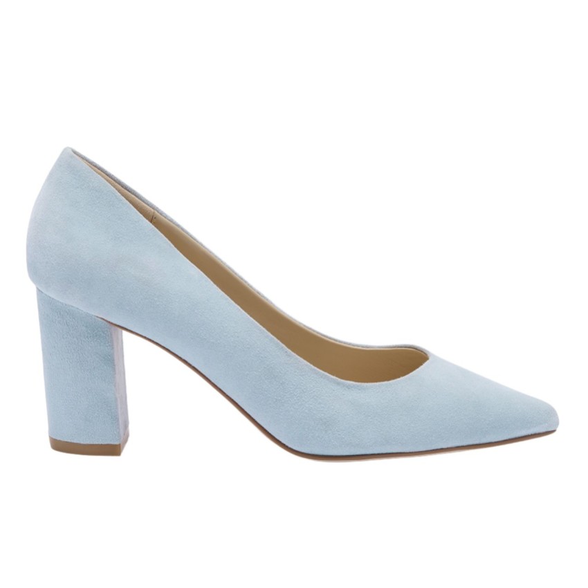 Fotograf: Rachel Simpson Celine Blue Suede Block Heel Court Shoes