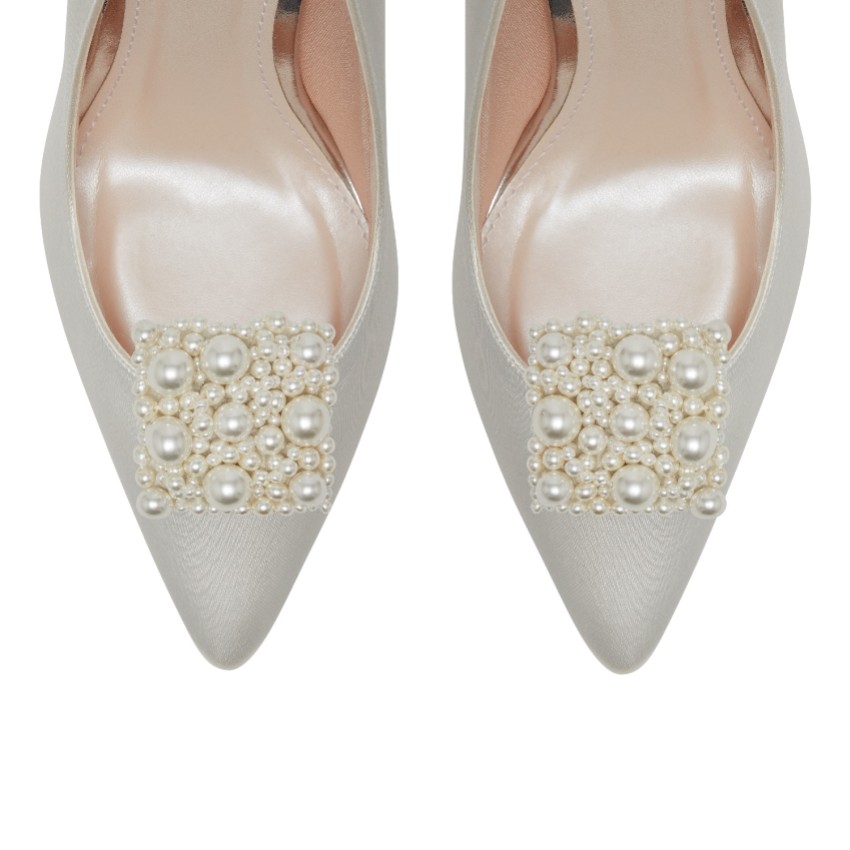 Photograph: Rainbow Club Camille Square Pearl Embellished Shoe Clips