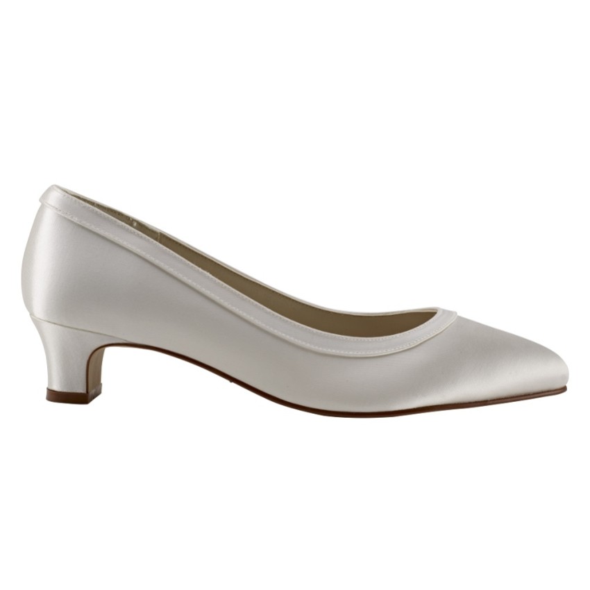 Photograph: Rainbow Club Gisele Dyeable Ivory Satin Wide Fit Wedding Court Shoes