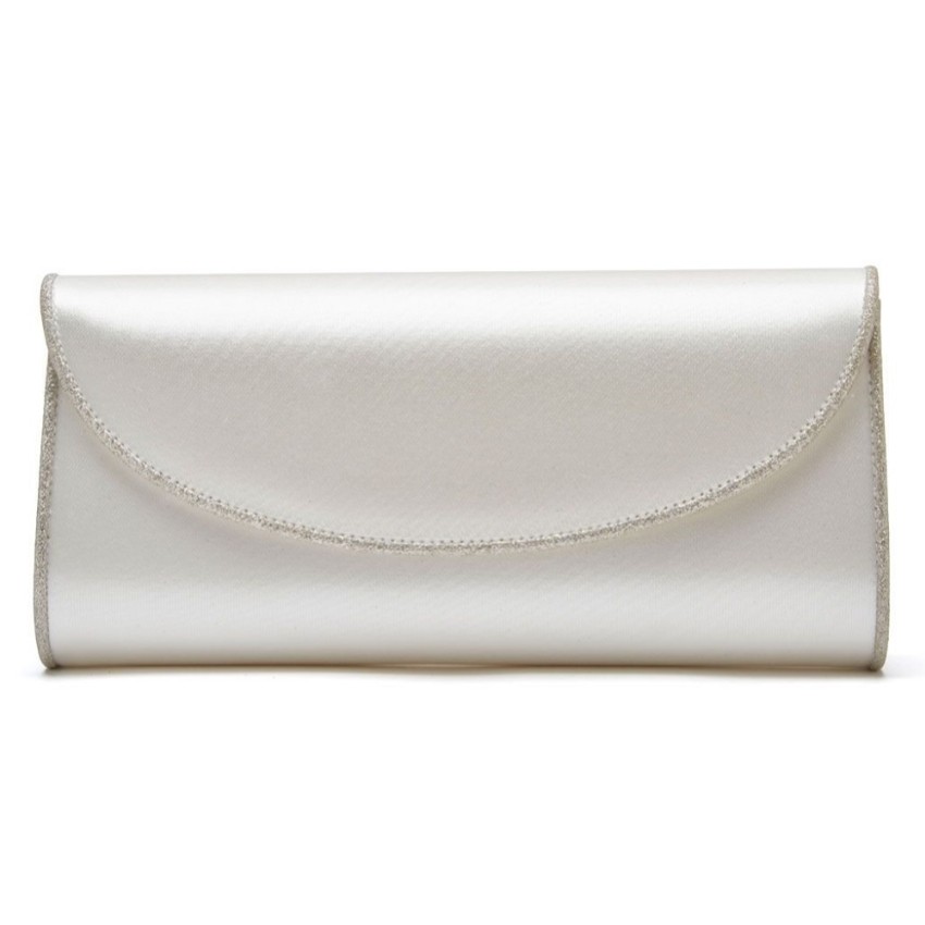 Fotografia: Rainbow Club Pochette da sposa Viki color avorio in raso e glitter argento