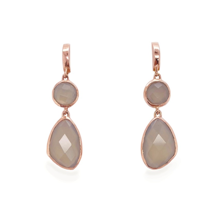 Photograph: Sarah Alexander Nomad Gray Chalcedony Double Drop Earrings