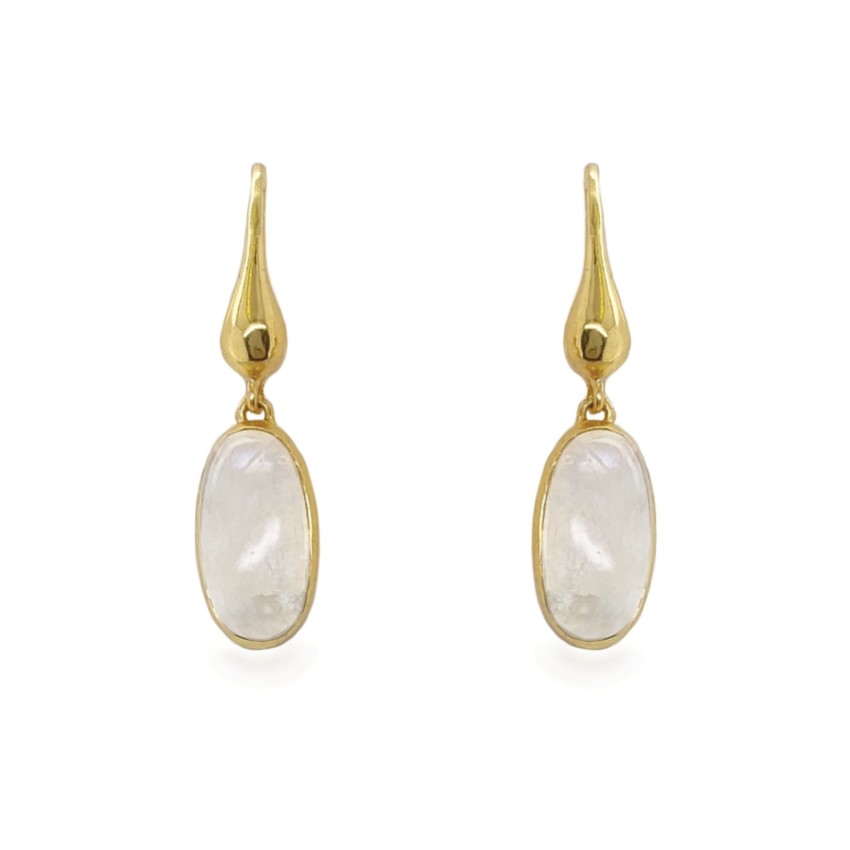 Photograph: Sarah Alexander Pendants d'oreilles ovales Lark Moonstone