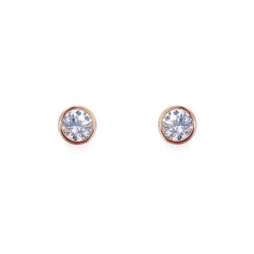Photograph: Sarah Alexander Ultra Rose Gold Solitaire Crystal Stud Earrings