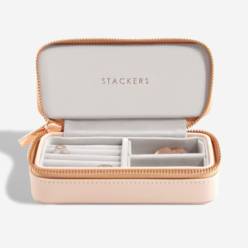 Photograph: Stackers Blush and Rose Gold Zipped Travel Jewelry Box