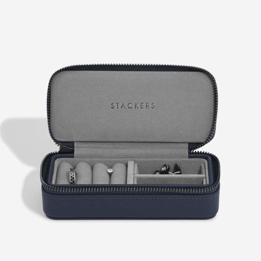 Photograph: Stackers Men's Navy Zipped Travel Jewelry Box