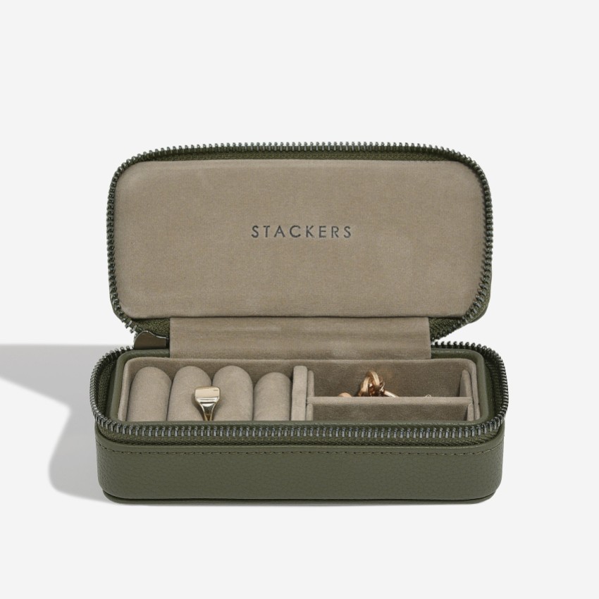 Photograph: Stackers Men's Olive Green Zipped Travel Jewellery Box