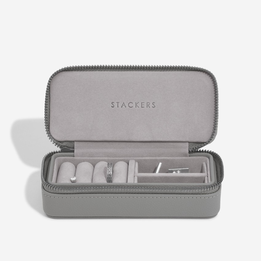Photograph: Stackers Men's Slate Grey Zipped Travel Jewellery Box