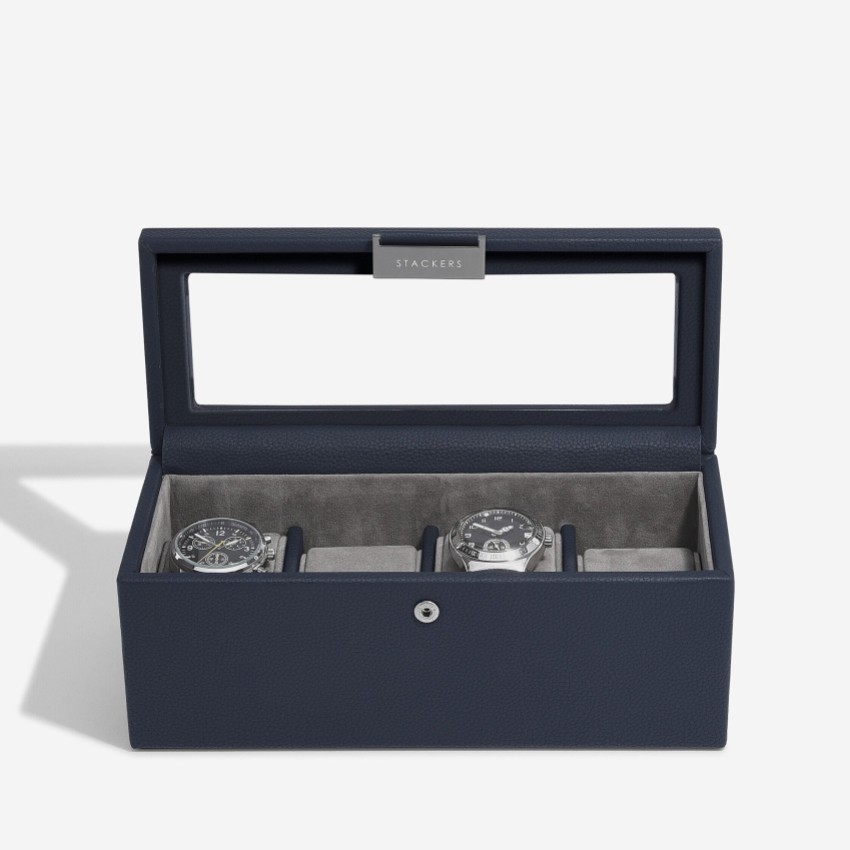 Photograph: Stackers Navy 4 Piece Watch Box