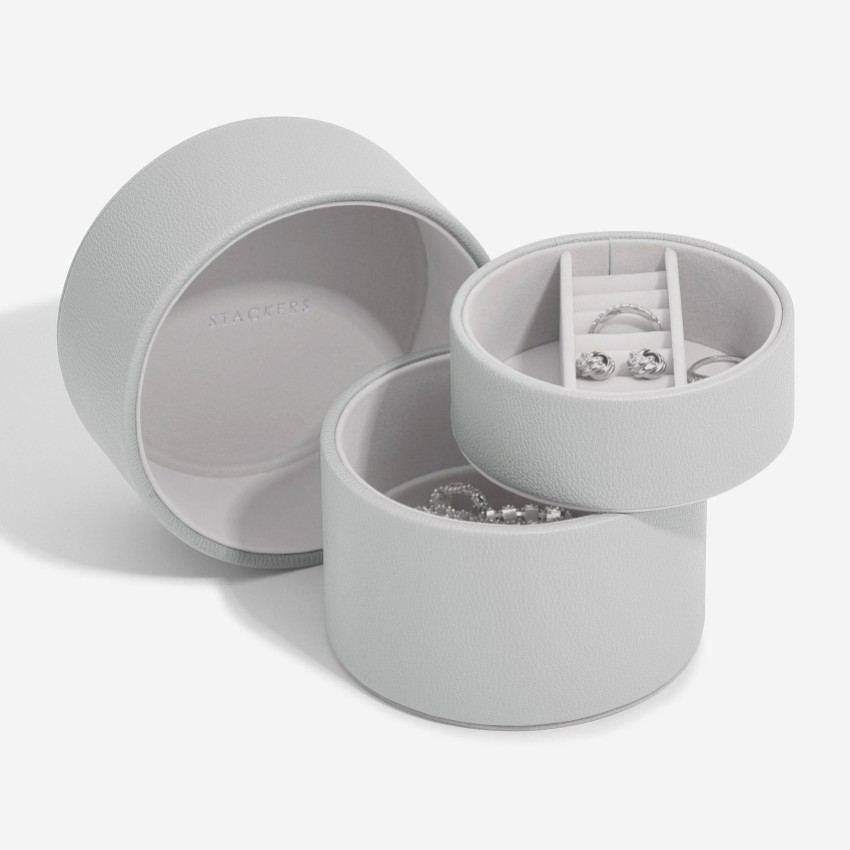 Photograph: Stackers Pebble Grey Bedside Table Jewellery Box Pod