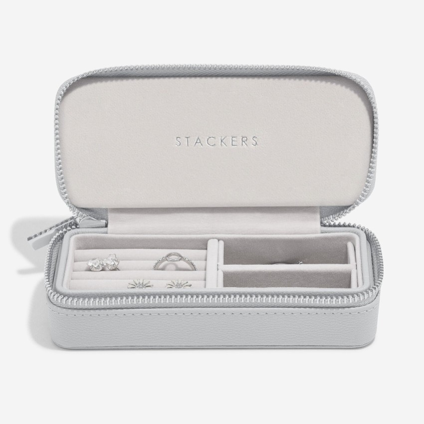 Photograph: Stackers Pebble Grey Zipped Travel Jewellery Box