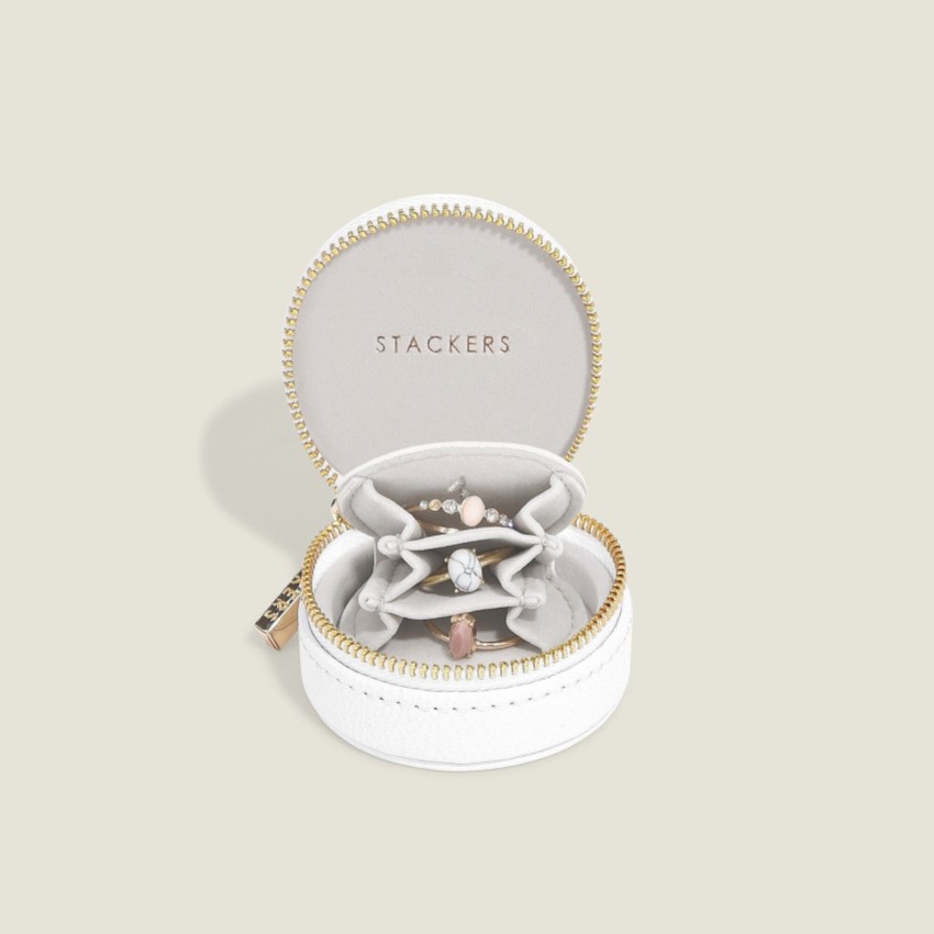 Photograph: Stackers White Pebble Oyster Travel Jewellery Box