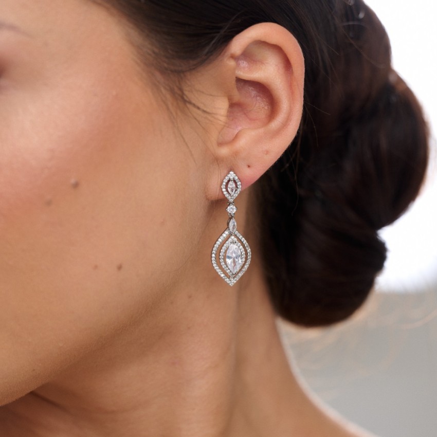 Photograph: Wallace Vintage Inspired Cubic Zirconia Drop Earrings
